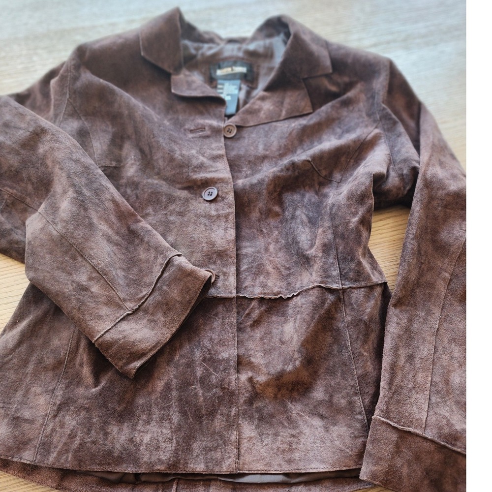VTG Brandon Thomas 90s Brown Suede Leather Jacket.Gritty Boho, indiesleaze Y2K